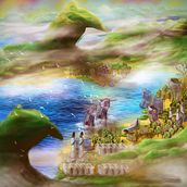 My new planet with hooked mountains (version 1). Comic project by Chris Graham - 06.26.2020