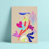 Paisagem do Mar _ Meu projeto do curso: Ilustração flat com Photoshop. Een project van Digitale illustratie van Andrea Gomes - 03.07.2020