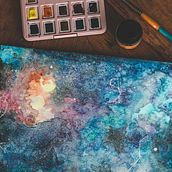 Mi galaxia! :). Traditional illustration, and Watercolor Painting project by Daniela López - 06.26.2020