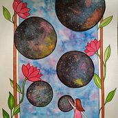Mi Proyecto del curso: Técnicas modernas de acuarela, galaxia de burbujas.. Artistic Drawing, Traditional illustration, and Watercolor Painting project by Constanza Gonzalez - 10.06.2020