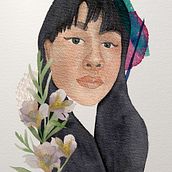 Mi Proyecto del curso: Retrato ilustrado en acuarela. Collage, Traditional illustration, and Watercolor Painting project by Claudia Olmos - 06.27.2020