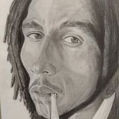 Mi Proyecto del curso: Retrato realista con lápiz de grafito Bob Marley. Projekt z dziedziny R, sunek realist i czn użytkownika Franco Angelani - 27.06.2020