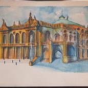 Meu projeto do curso: Desenho arquitetônico com aquarela e tinta . Menggambar, Ilustrasi Arsitektur, Dan Lukisan Cat Air proyek oleh Karina Miyaschiro - 07.07.2020