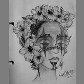 Flowers in my head. Traditional illustration, Graphic Design, Digital Illustration, Tattoo Design, and Digital Drawing project by Ezio Chifunga - 09.13.2021