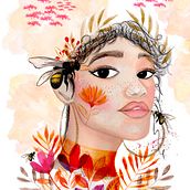 Mi Proyecto del curso: Retrato ilustrado en acuarela. Portrait Drawing, Traditional illustration, Watercolor Painting, and Photo Retouching project by Oriana Lara Polo - 06.28.2020