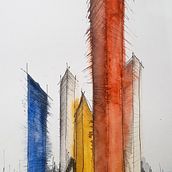 Mi Proyecto del curso: Dibujo arquitectónico con acuarela y tinta. Architecture project by Marina Navarro - 06.29.2020