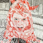 Unedited Devil Boy - typographic handdrawn portrait. T, pograph, and Design project by Caroline Von Broembsen - 06.29.2020