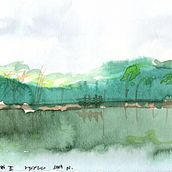 Acuarela al lago. Fine Arts, Painting, and Watercolor Painting project by sara navarro - 06.29.2020
