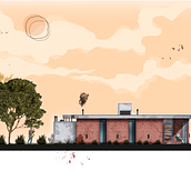 CASA QUINTA . Architecture, Digital Architecture, Sketching, Traditional illustration, and Architectural Illustration project by Lucas Maximiliano Torres - 09.27.2020