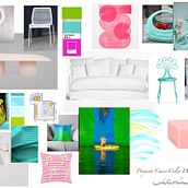 Proyecto color aplicado al diseño de interiores. Moodboard salón casa en la playa.. Un progetto di Interior Design di Inmaculada Abadía Sánchez - 20.07.2020