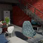 Loft 1 . Un proyecto de 3D, Arquitectura y Diseño de interiores de Jesse Rojas Rodríguez - 03.05.2018