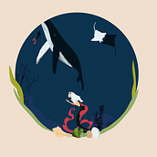 Vida en el fondo del mar.... Traditional illustration, and Digital Illustration project by Tamara Aldama - 06.30.2020