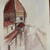 My project in Architectural Sketching with Watercolor and Ink course; Florence, Italy. Ilustração arquitetônica, Ilustração com tinta, e Pintura em aquarela projeto de benjamin_lynch17 - 30.06.2020