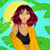 Mi Proyecto del curso: Retrato de personajes femeninos con Procreate. Fine Arts, and Sketching project by Cristel Simo Llaudis - 06.30.2020