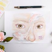 Koi eyes with watercolor. Traditional illustration project by Raquel A - 04.24.2020