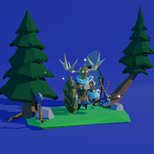 My project in Low Poly Character Modeling for Video Games course. 3D Character Design project by skodvirr - 07.07.2020