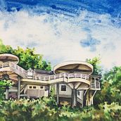 My project in Architectural Sketching with Watercolor and Ink course. Projekt z dziedziny  R i sunek architektoniczn użytkownika Karine Goh - 08.07.2020