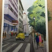 Mi Proyecto del curso: Paisajes urbanos en acuarela. Drawing, Portrait Drawing, and Watercolor Painting project by xavier_planas_font - 07.08.2020