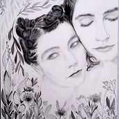 Björk - PJ Harvey. Fine Arts, Portrait Drawing, Realistic Drawing, and Traditional illustration project by Sonia Ródbal - 07.03.2020