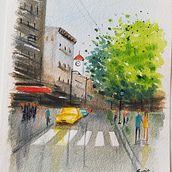 Mi Proyecto del curso: Paisajes urbanos en acuarela. Projekt z dziedziny  Sztuki piękne użytkownika Sonia Cillero Sanchez - 09.07.2020
