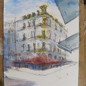 De la clase. Watercolor Painting project by Diego Caballero - 07.04.2020