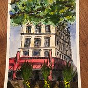 My project in Architectural Sketching with Watercolor and Ink course. Un progetto di Pittura ad acquerello di jmperry_acn - 30.06.2020