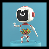 BubbleBot - Tarea de modelado 3d para la universidad. 3D project by David Alvarado - 03.31.2020