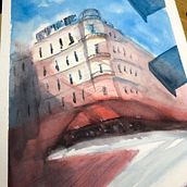 A bit wonky and weird but oh well. Architectural Illustration project by Mariel Peñafiel - 07.06.2020