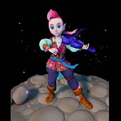 Hallabarda, la gnoma violinista . 3D, Dan desain Karakter 3D proyek oleh Juan Carlos Canales - 03.05.2020