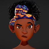 Rosi - Black female child. Un progetto di 3D, Progettazione di giochi, Character design e Character design 3D di Roman C. Ojer - 01.04.2020