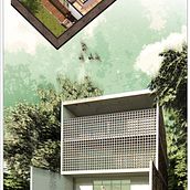 Ilustración digital de proyectos arquitectónico CASA 8x16. 3D, Architecture, Fine Arts, Sketching, Creativit, and Design project by Julián Guío Lara - 07.06.2020