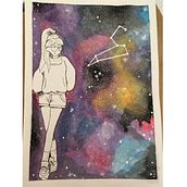 Mi Proyecto del curso: Técnicas modernas de acuarela - Ella y el Universo. Traditional illustration project by Isabel Cristina Acosta García - 07.07.2020