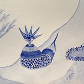 Wormclops by Carol Sandin Cooley. Watercolor Painting project by Carol - 07.08.2020