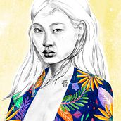 Mi Proyecto del curso: Retrato con lápiz, técnicas de color y Photoshop. Pencil Drawing, and Watercolor Painting project by raquel.pg77 - 07.17.2020