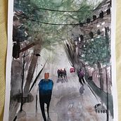 Mi Proyecto del curso: Paisajes urbanos en acuarela. Projekt z dziedziny Trad, c, jna ilustracja i Malowanie akwarelą użytkownika María Florencia Socías - 10.07.2020
