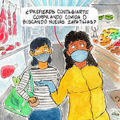 Cuando las super tiendas reabren.... Graphic Design, and Traditional illustration project by Julio Logue - 07.10.2020
