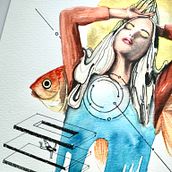 My project in Illustrated Portrait in Watercolor course. Traditional illustration, Portrait Drawing, and Watercolor Painting project by suet Wong - 07.12.2020