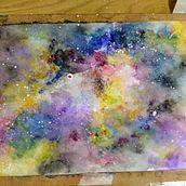 Galaxia. Traditional illustration, and Watercolor Painting project by Diego Caballero - 07.13.2020
