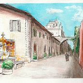 My project in Architectural Sketching with Watercolor and Ink course. Watercolor Painting project by piacche82 - 07.13.2020