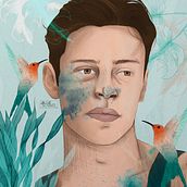 Mi Proyecto del curso: Retrato ilustrado con Procreate. Un proyecto de Dibujo de Retrato, Ilustración tradicional e Ilustración botánica de Andrés Caro - 13.07.2020