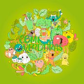 Vegetales: Ilustración vectorial con estilo doodle. Digital Drawing, Design, Character Design, and Traditional illustration project by daniela constanzo oporto - 07.14.2020