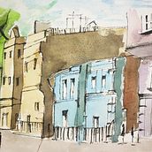 My project in Architectural Sketching with Watercolor and Ink course . Arsitektur, Kaligrafi, Dan Lukisan Cat Air proyek oleh Suchita Hirematada - 07.14.2020