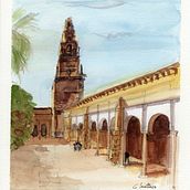 Proyecto final: Patio de la Mezquita de Córdoba. Un proyecto de Arquitectura y Pintura a la acuarela de Carlos Martinez - 15.07.2020