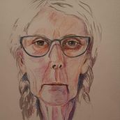 'My project in  Watercolor Portrait Sketchbook course. A Boy (oops), Man and His Dog. Portrait Drawing project by Bobbi Wendland - 07.15.2020