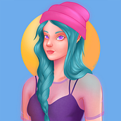 My project in Female Character Portraits in Procreate course. Un proyecto de Dibujo digital de Anamaria Cristina - 14.07.2020