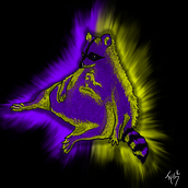 glow raccoon. Drawing, Artistic Drawing, Digital Drawing, Traditional illustration, and Digital Illustration project by Tyler Sawinsky - 06.22.2020