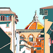 My project in Architectural Illustration: Capture a City’s Personality course - Walking through Florence. Un proyecto de Ilustración digital, Ilustración tradicional y Pintura a la acuarela de Alain Barbato - 17.07.2020