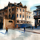 Mi Proyecto del curso: Paisajes urbanos en acuarela. Street Art, Creativit, Traditional illustration, Painting, Watercolor Painting, and Sketchbook project by Samantha Gutierrez Sanchez - 07.19.2020