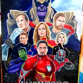 Avengers_End game. Fine Arts, Sketching, Comic, Drawing, Artistic Drawing, Portrait Drawing, Traditional illustration, Acr, and lic Painting project by Walter R. Perez - 07.02.2019