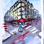 Meagan Burns' project: Architectural Sketching with Watercolor and Ink course. Watercolor Painting project by Meagan Burns - 07.19.2020